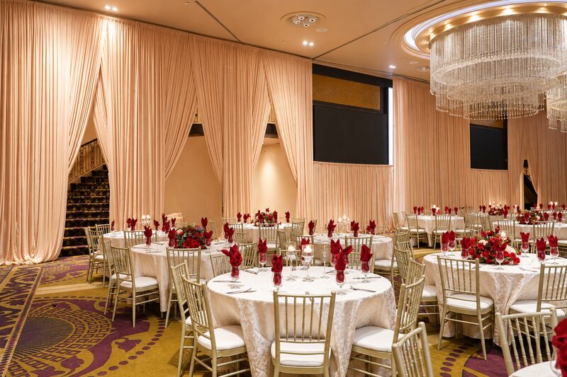 Blush Ballroom Draping — Canadian Wall to Wall Draping